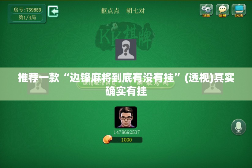 推荐一款“边锋麻将到底有没有挂”(透视)其实确实有挂