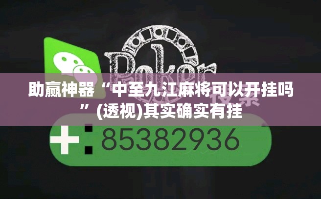 助赢神器“中至九江麻将可以开挂吗”(透视)其实确实有挂