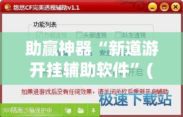 助赢神器“新道游开挂辅助软件”(透视)其实确实有挂