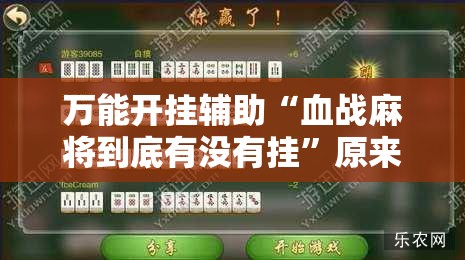 万能开挂辅助“血战麻将到底有没有挂”原来可以开挂