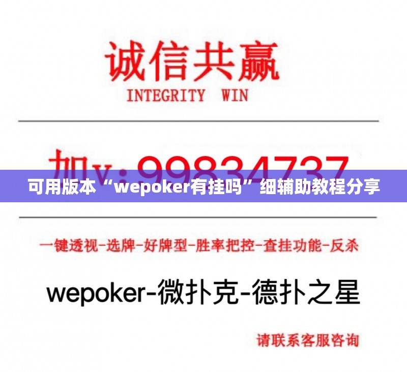 可用版本“wepoker有挂吗”细辅助教程分享