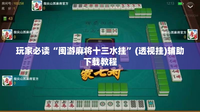 玩家必读“闽游麻将十三水挂”(透视挂)辅助下载教程