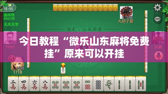今日教程“微乐山东麻将免费挂”原来可以开挂