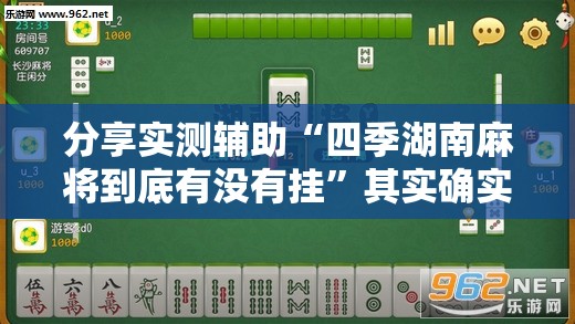 分享实测辅助“四季湖南麻将到底有没有挂”其实确实有挂