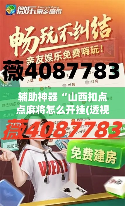 辅助神器“山西扣点点麻将怎么开挂(透视)”开挂辅助脚本+详细开挂安装教程