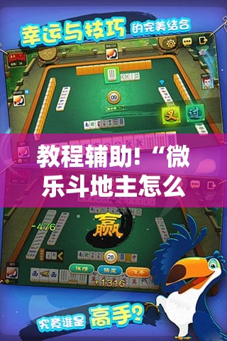 教程辅助!“微乐斗地主怎么开挂”2026开挂教程步骤