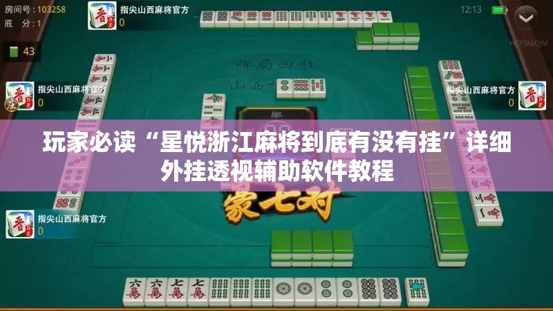 玩家必读“星悦浙江麻将到底有没有挂	”详细外挂透视辅助软件教程