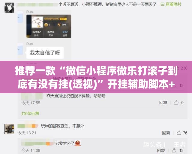 推荐一款“微信小程序微乐打滚子到底有没有挂(透视)”开挂辅助脚本+详细开挂安装教程