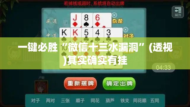 一键必胜“微信十三水漏洞”(透视)其实确实有挂