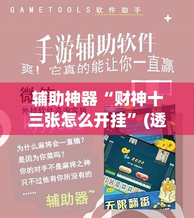 辅助神器“财神十三张怎么开挂”(透视挂)辅助下载教程