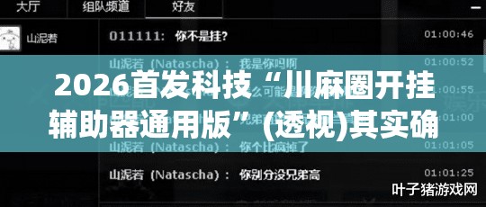 2026首发科技“川麻圈开挂辅助器通用版	”(透视)其实确实有挂