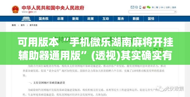 可用版本“手机微乐湖南麻将开挂辅助器通用版”(透视)其实确实有挂