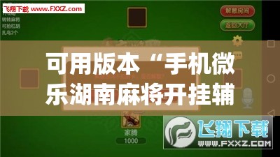 可用版本“手机微乐湖南麻将开挂辅助器通用版”(透视)其实确实有挂
