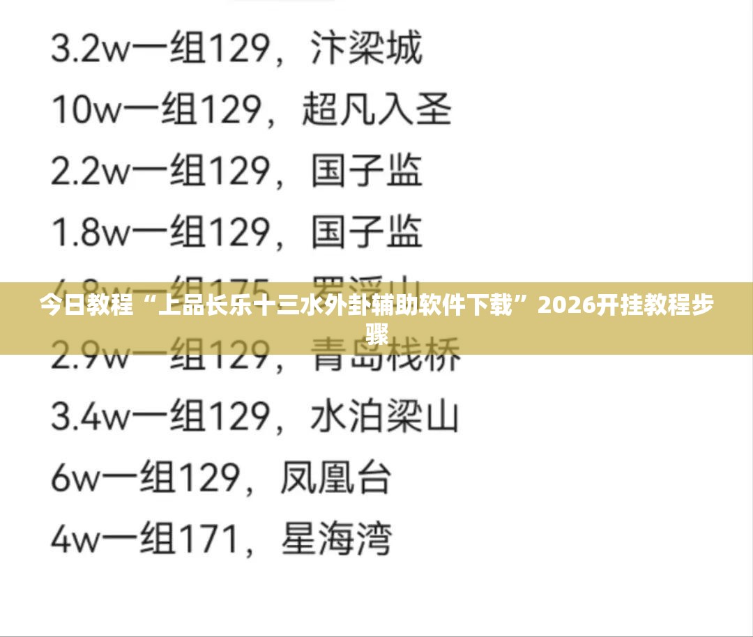 今日教程“上品长乐十三水外卦辅助软件下载”2026开挂教程步骤