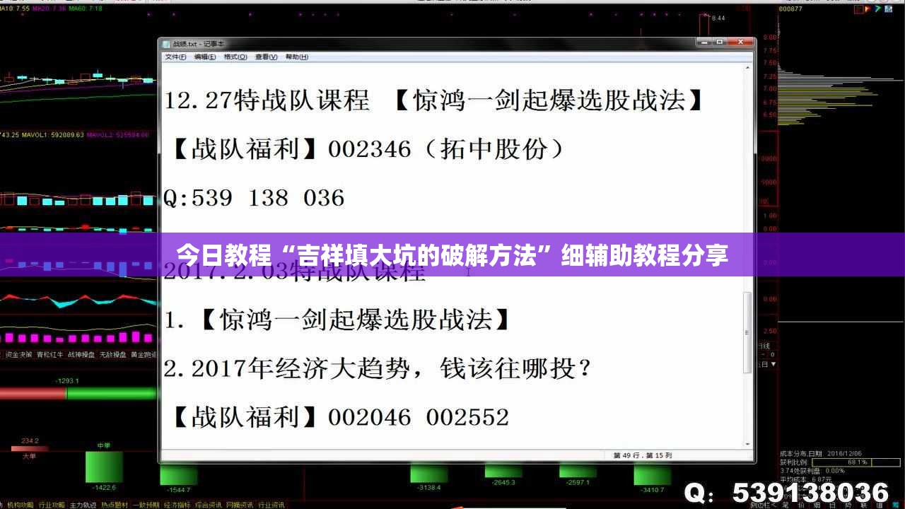今日教程“吉祥填大坑的破解方法”细辅助教程分享