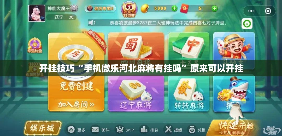 开挂技巧“手机微乐河北麻将有挂吗”原来可以开挂