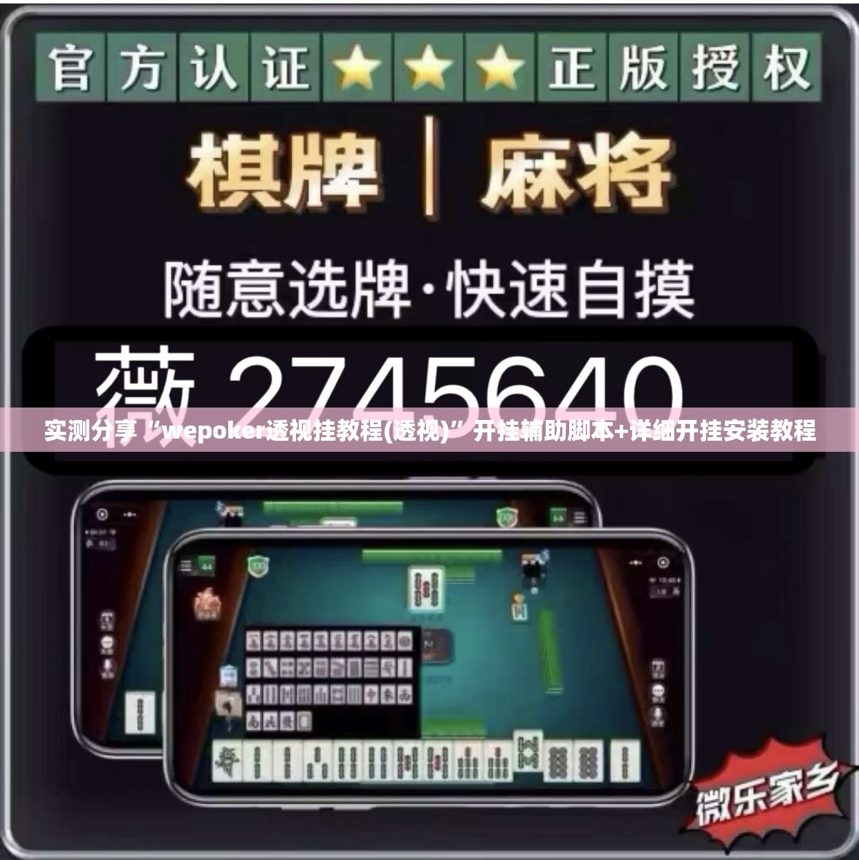 实测分享“wepoker透视挂教程(透视)	”开挂辅助脚本+详细开挂安装教程