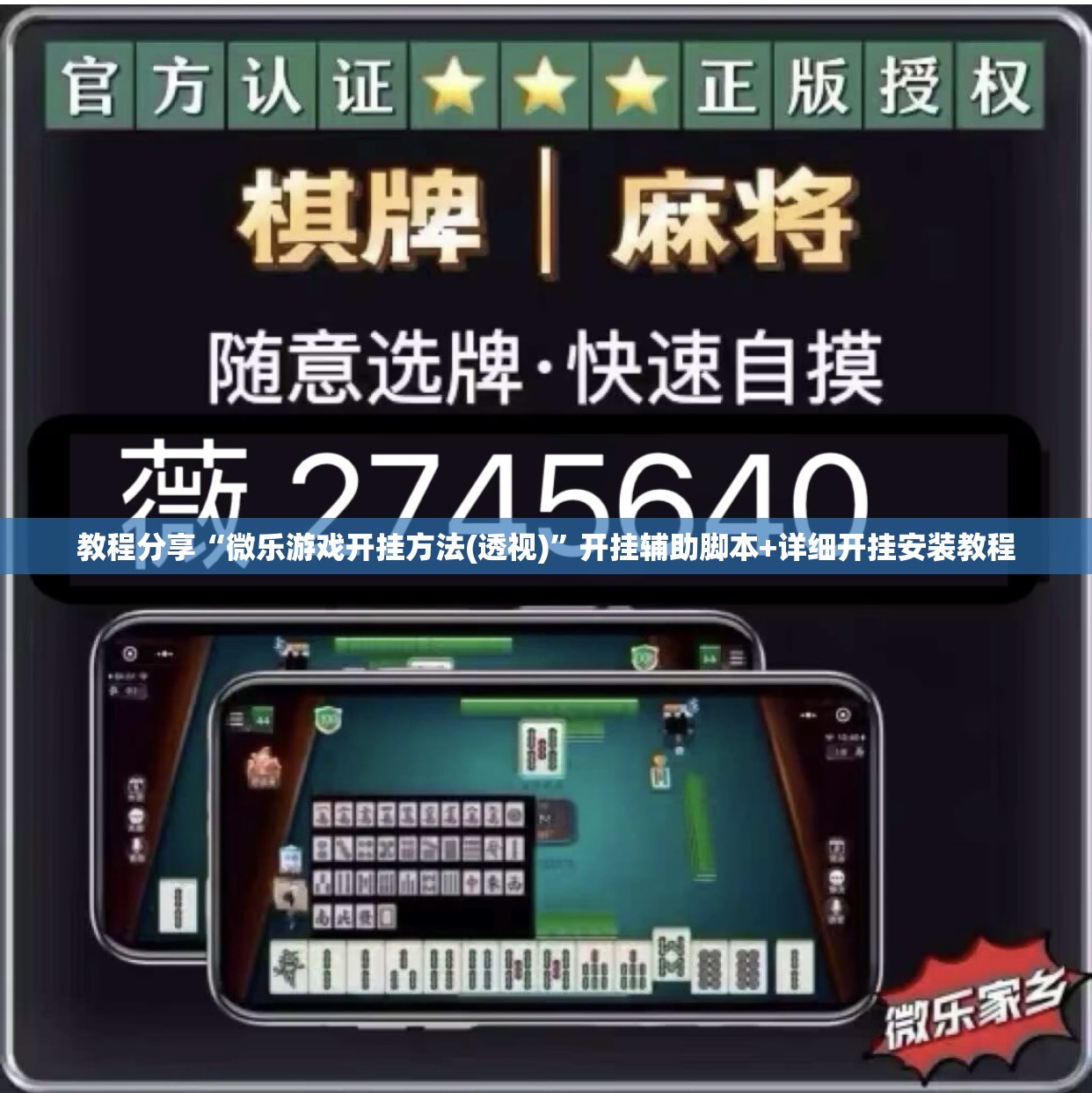 教程分享“微乐游戏开挂方法(透视)	”开挂辅助脚本+详细开挂安装教程