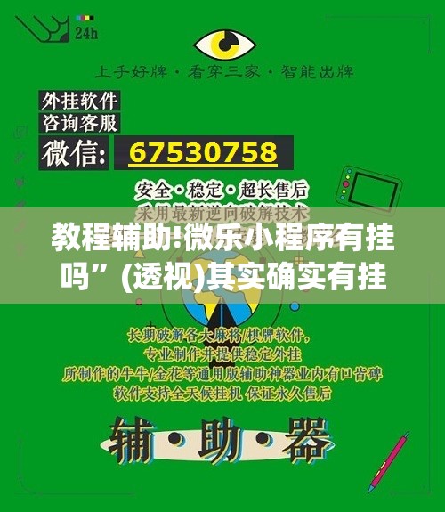 教程辅助!微乐小程序有挂吗”(透视)其实确实有挂