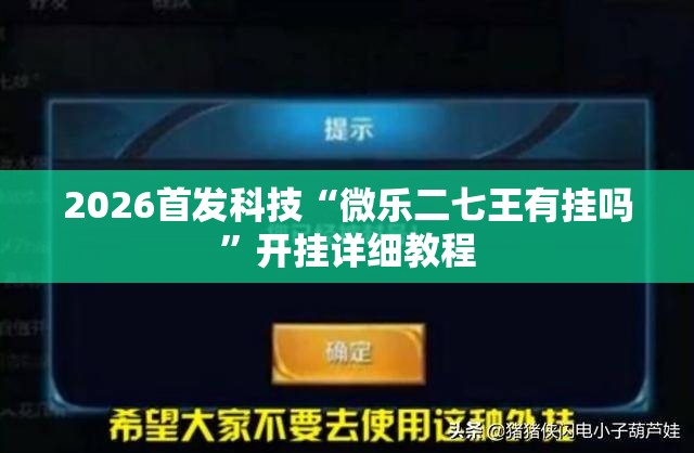 2026首发科技“微乐二七王有挂吗”开挂详细教程