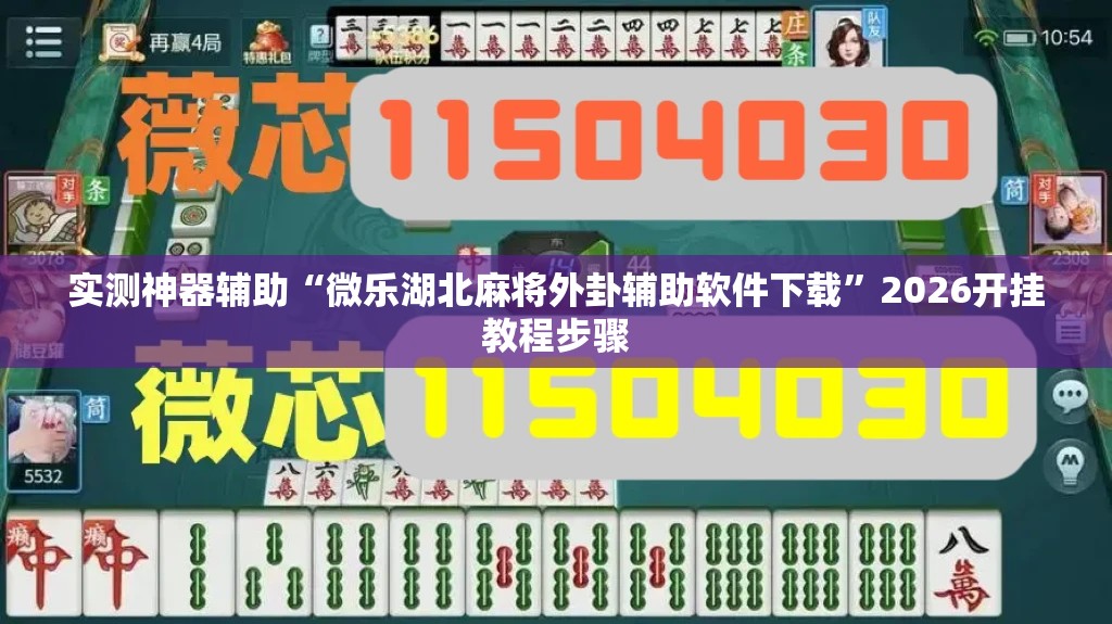 实测神器辅助“微乐湖北麻将外卦辅助软件下载”2026开挂教程步骤