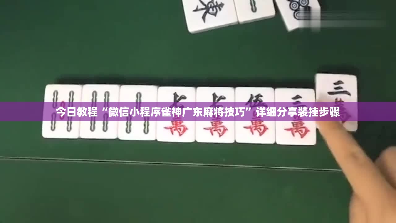 今日教程“微信小程序雀神广东麻将技巧”详细分享装挂步骤