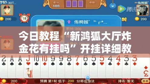 今日教程“新鸿狐大厅炸金花有挂吗”开挂详细教程
