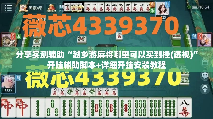分享实测辅助“越乡游麻将哪里可以买到挂(透视)”开挂辅助脚本+详细开挂安装教程