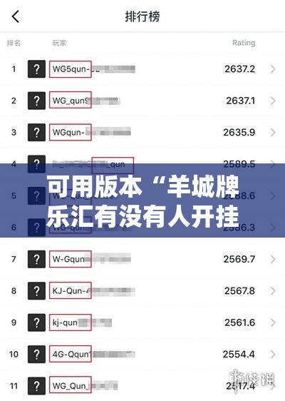 可用版本“羊城牌乐汇有没有人开挂过”详细分享装挂步骤