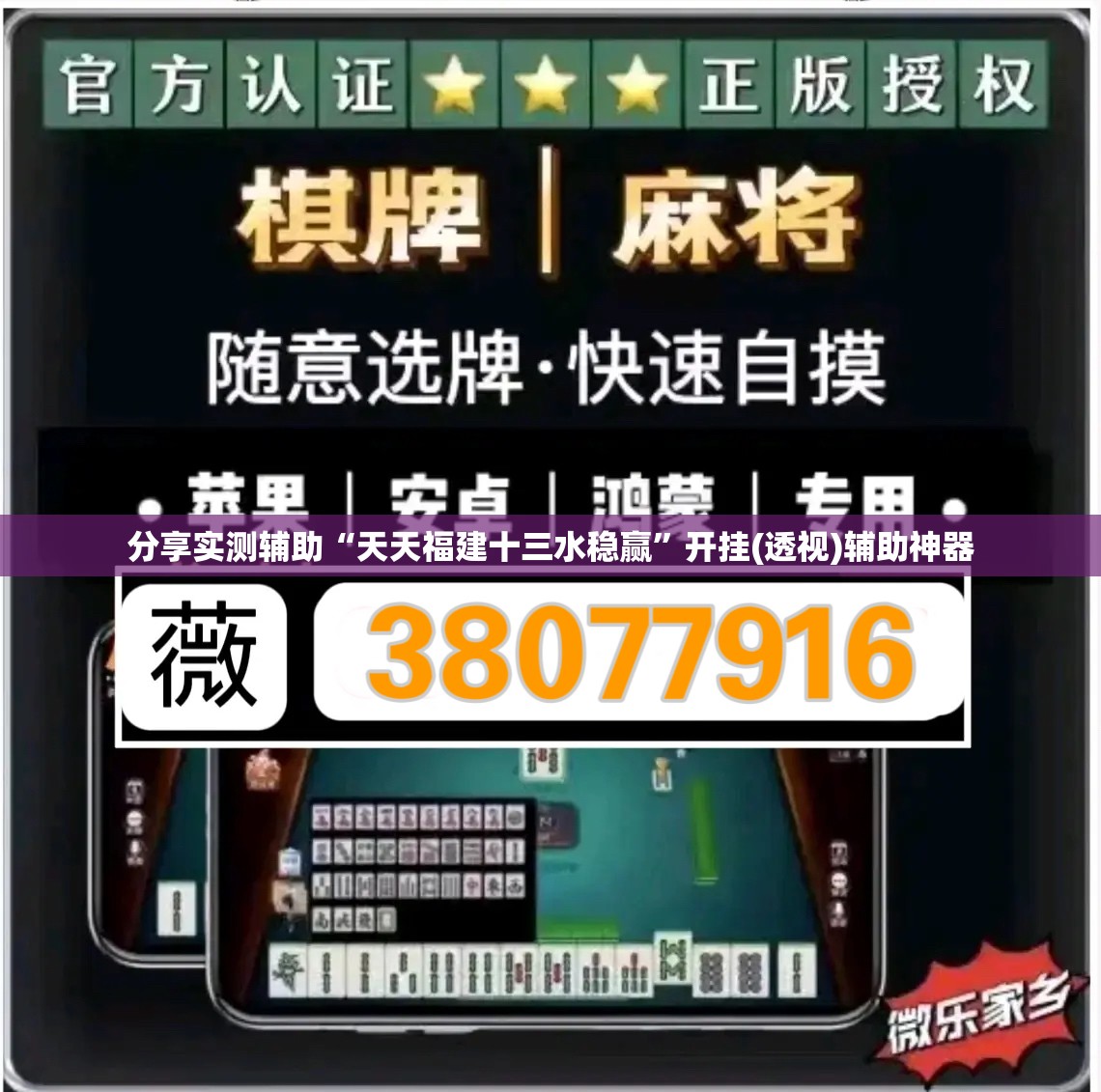 分享实测辅助“天天福建十三水稳赢”开挂(透视)辅助神器