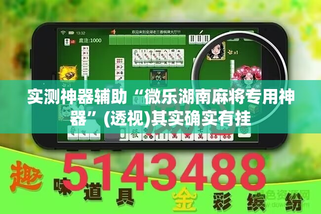 实测神器辅助“微乐湖南麻将专用神器	”(透视)其实确实有挂