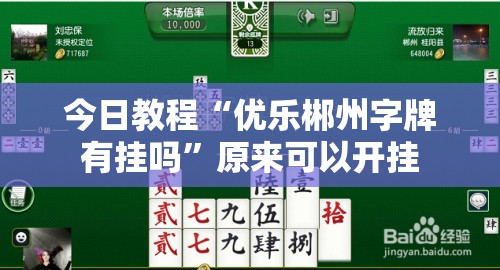 今日教程“优乐郴州字牌有挂吗”原来可以开挂