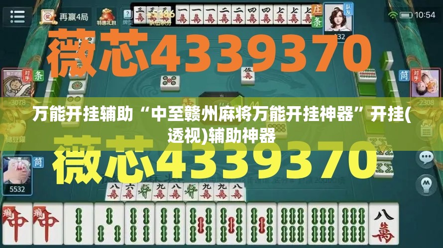 万能开挂辅助“中至赣州麻将万能开挂神器	”开挂(透视)辅助神器