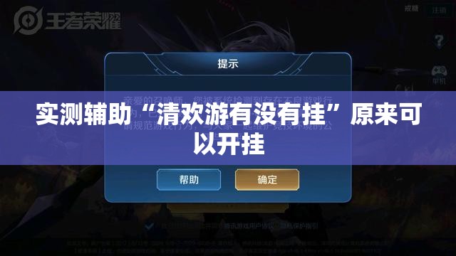 实测辅助“清欢游有没有挂”原来可以开挂