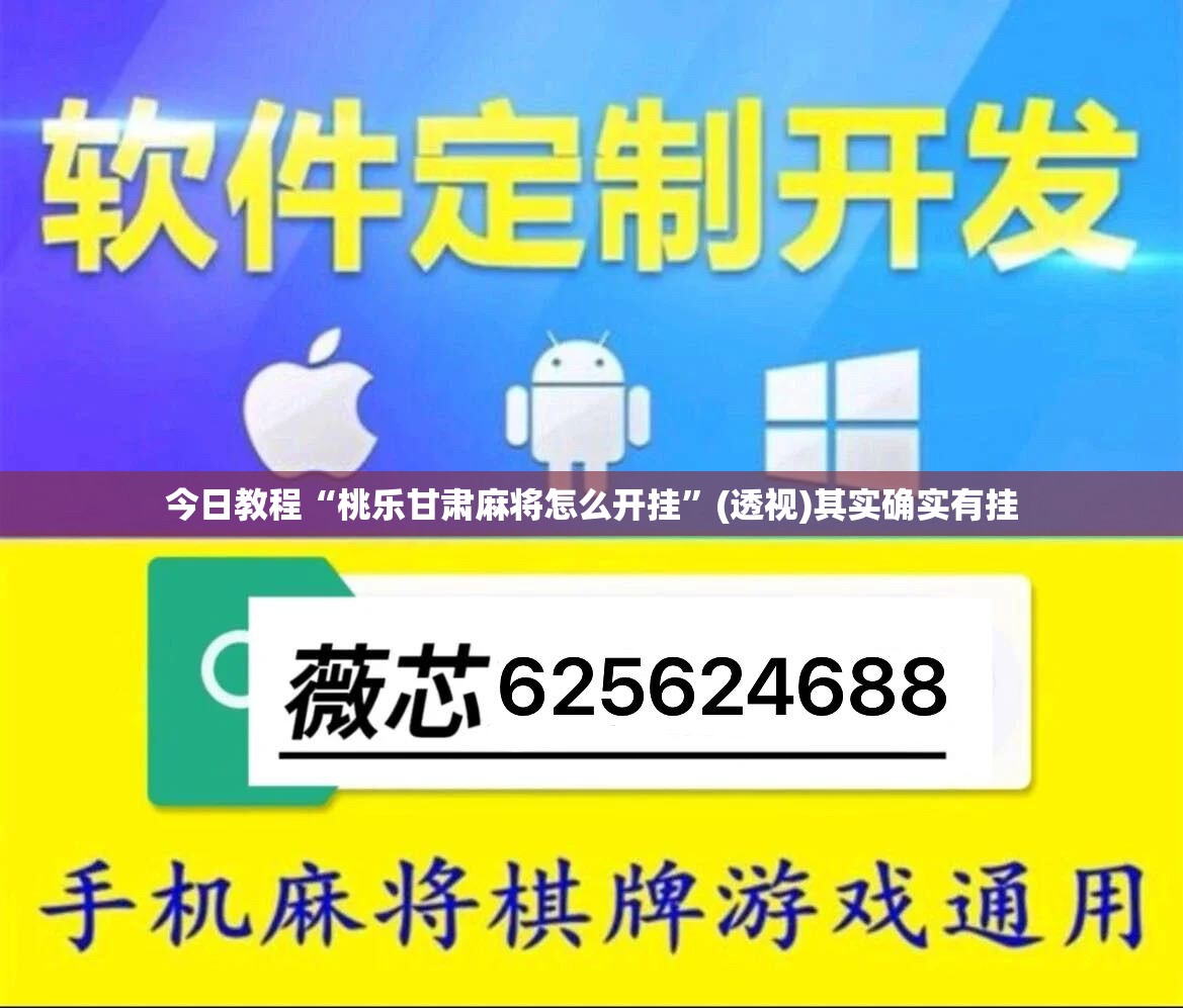 今日教程“桃乐甘肃麻将怎么开挂”(透视)其实确实有挂