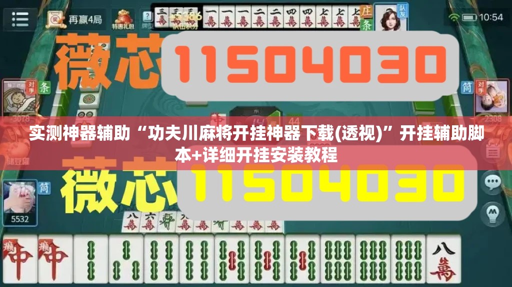 实测神器辅助“功夫川麻将开挂神器下载(透视)	”开挂辅助脚本+详细开挂安装教程
