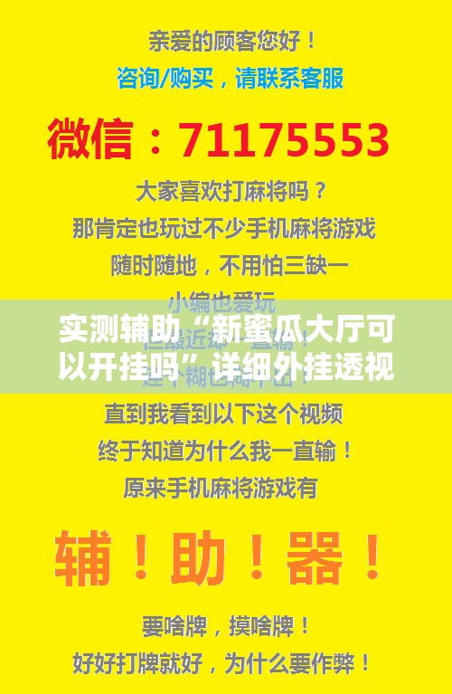 实测辅助“新蜜瓜大厅可以开挂吗”详细外挂透视辅助软件教程