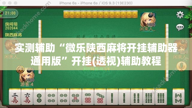 实测辅助“微乐陕西麻将开挂辅助器通用版”开挂(透视)辅助教程