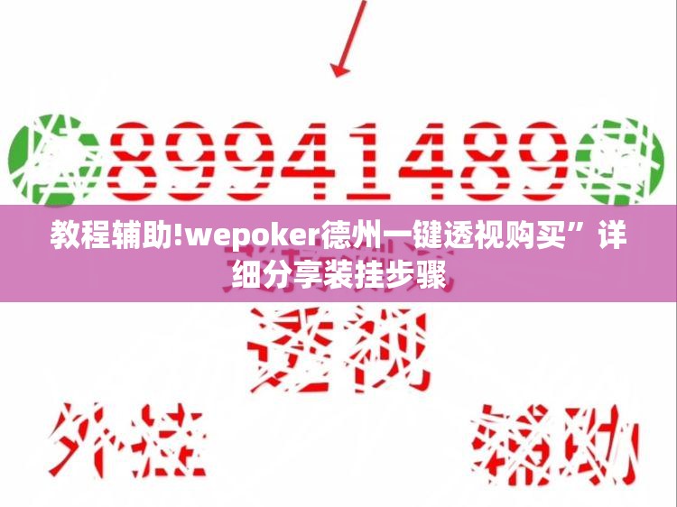 教程辅助!wepoker德州一键透视购买”详细分享装挂步骤