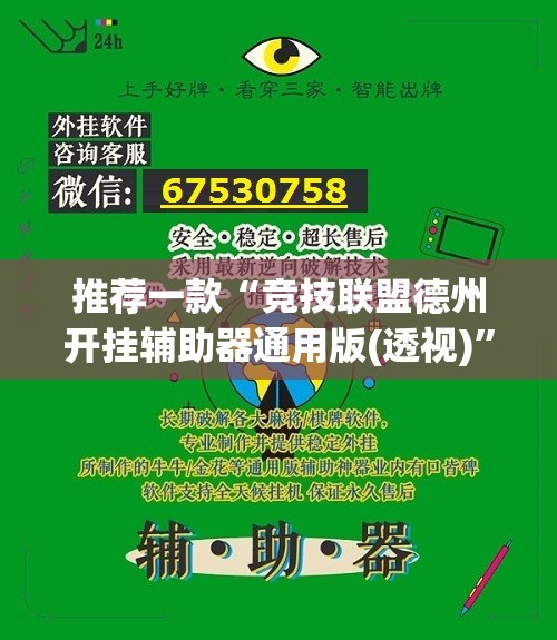 推荐一款“竞技联盟德州开挂辅助器通用版(透视)”开挂辅助脚本+详细开挂安装教程
