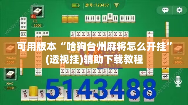可用版本“哈狗台州麻将怎么开挂”(透视挂)辅助下载教程