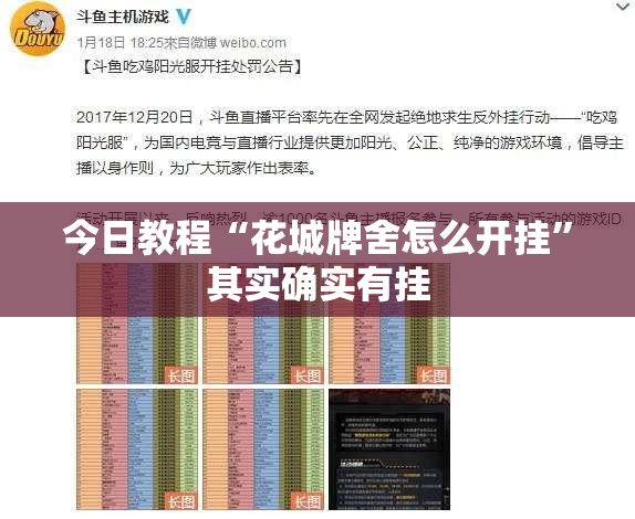 今日教程“花城牌舍怎么开挂”其实确实有挂