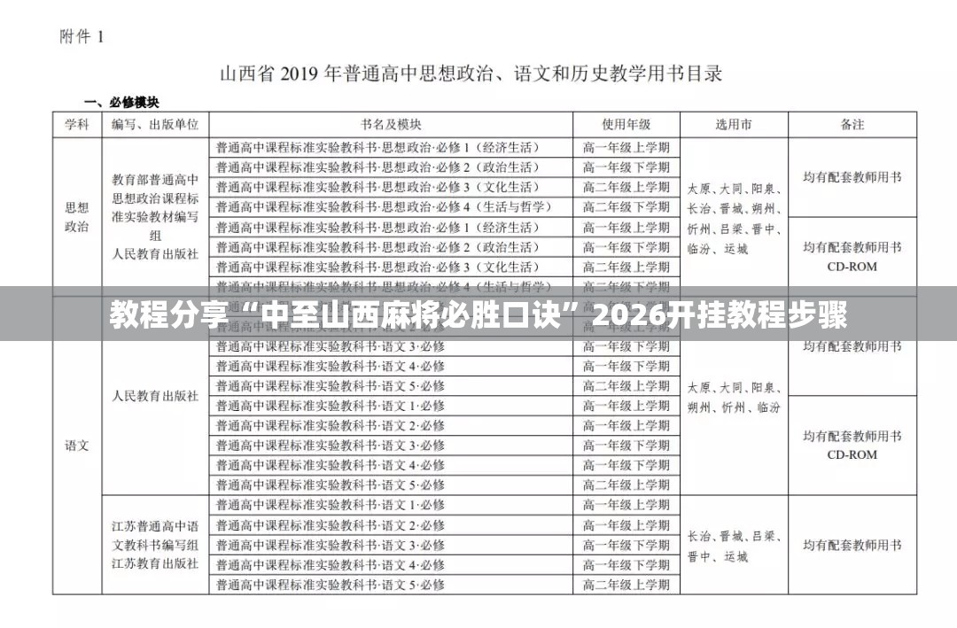 教程分享“中至山西麻将必胜口诀”2026开挂教程步骤