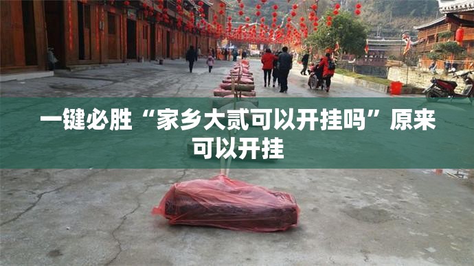 一键必胜“家乡大贰可以开挂吗”原来可以开挂