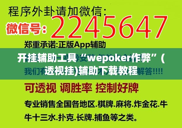开挂辅助工具“wepoker作弊”(透视挂)辅助下载教程